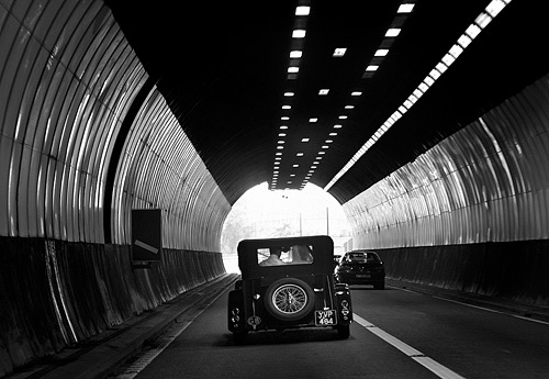 I love tunnel light pictures. Julie took this picture while I drove to the reception.