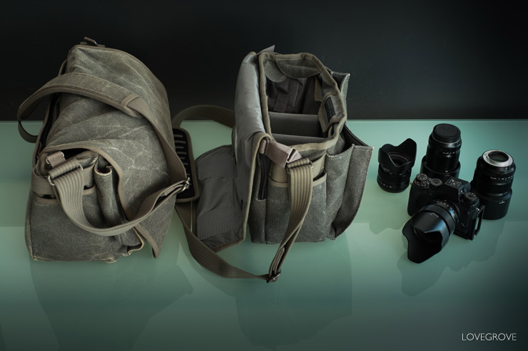 This shot shows the relative size of the 7 and 30 alongside a camera kit.