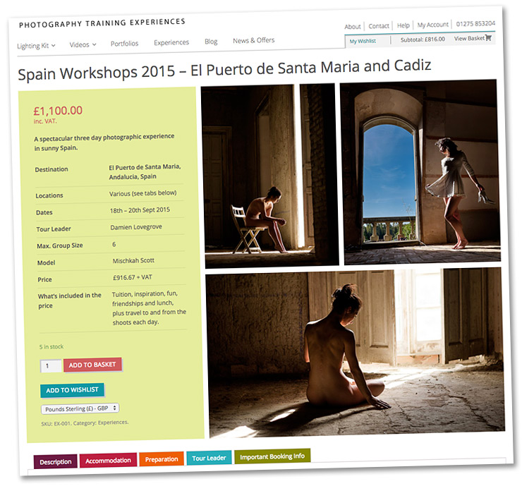 The Spain workshops are just one of the Lovegrove photography experiences set for 2015. Click on the image for more information from our new website.