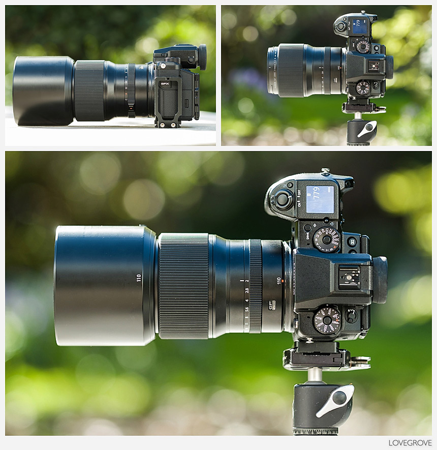 Three views of the new Fujifilm GF 110mm lens for the GFX camera. Fuji have produced a gem of a lens in this 110mm f/2 optic.