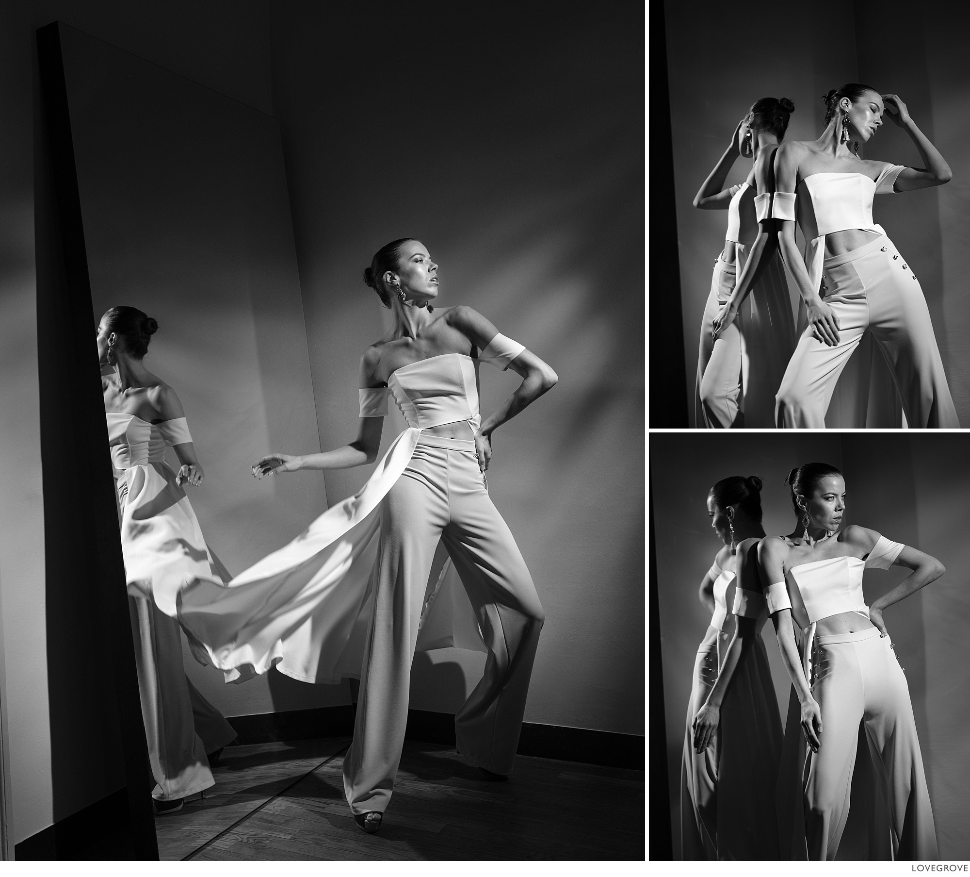 Denisa Strakova in monochrome fashion shoot pictures
