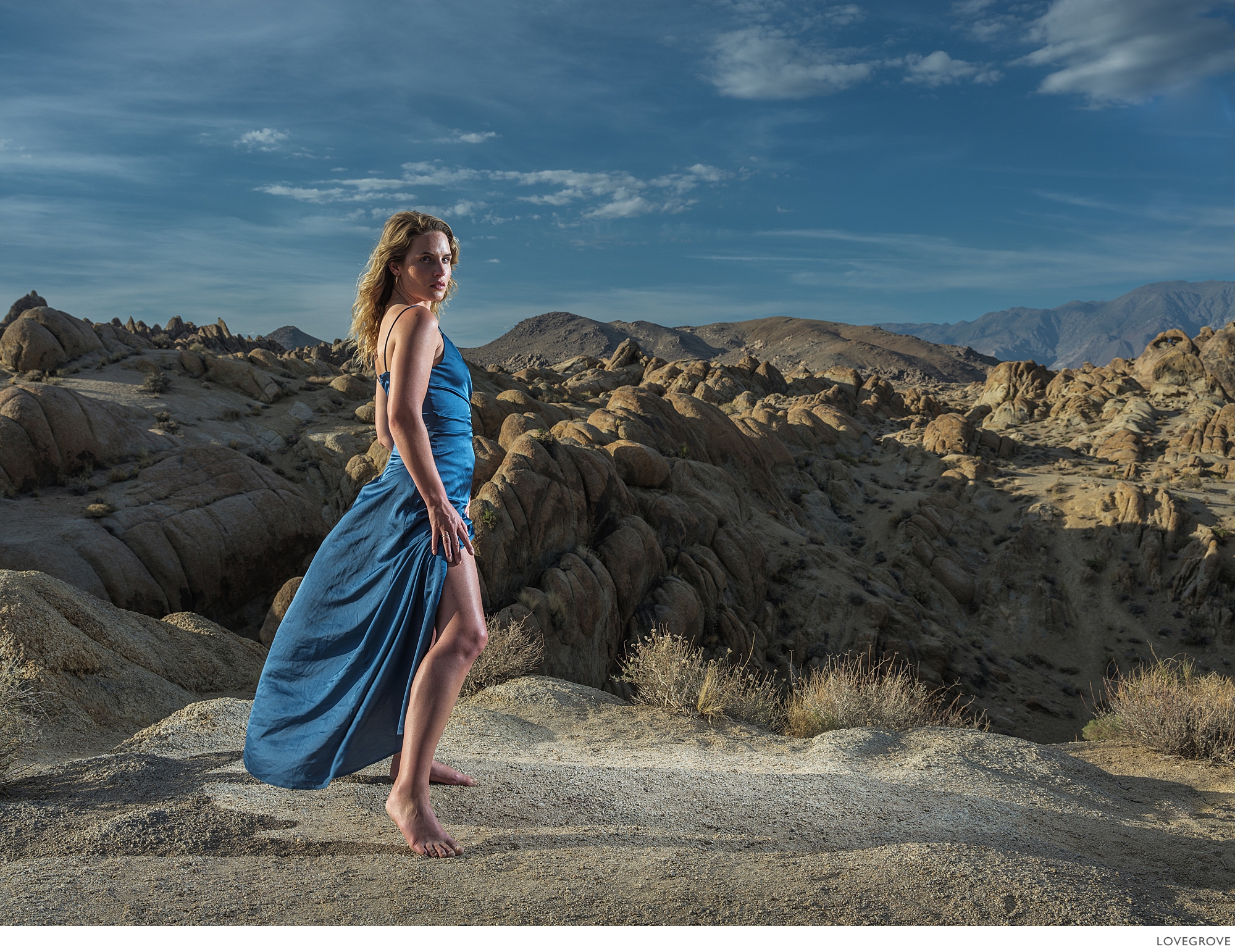 Deserts and Gold Dust-004 Portraits taken on a dry lake bed in Nevada in the heat of the day.